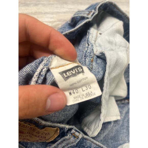 Vintage Levis 505 Red Tab Blue Mens 36x30 Straight Denim Jeans 90s USA MADE - Picture 12 of 12